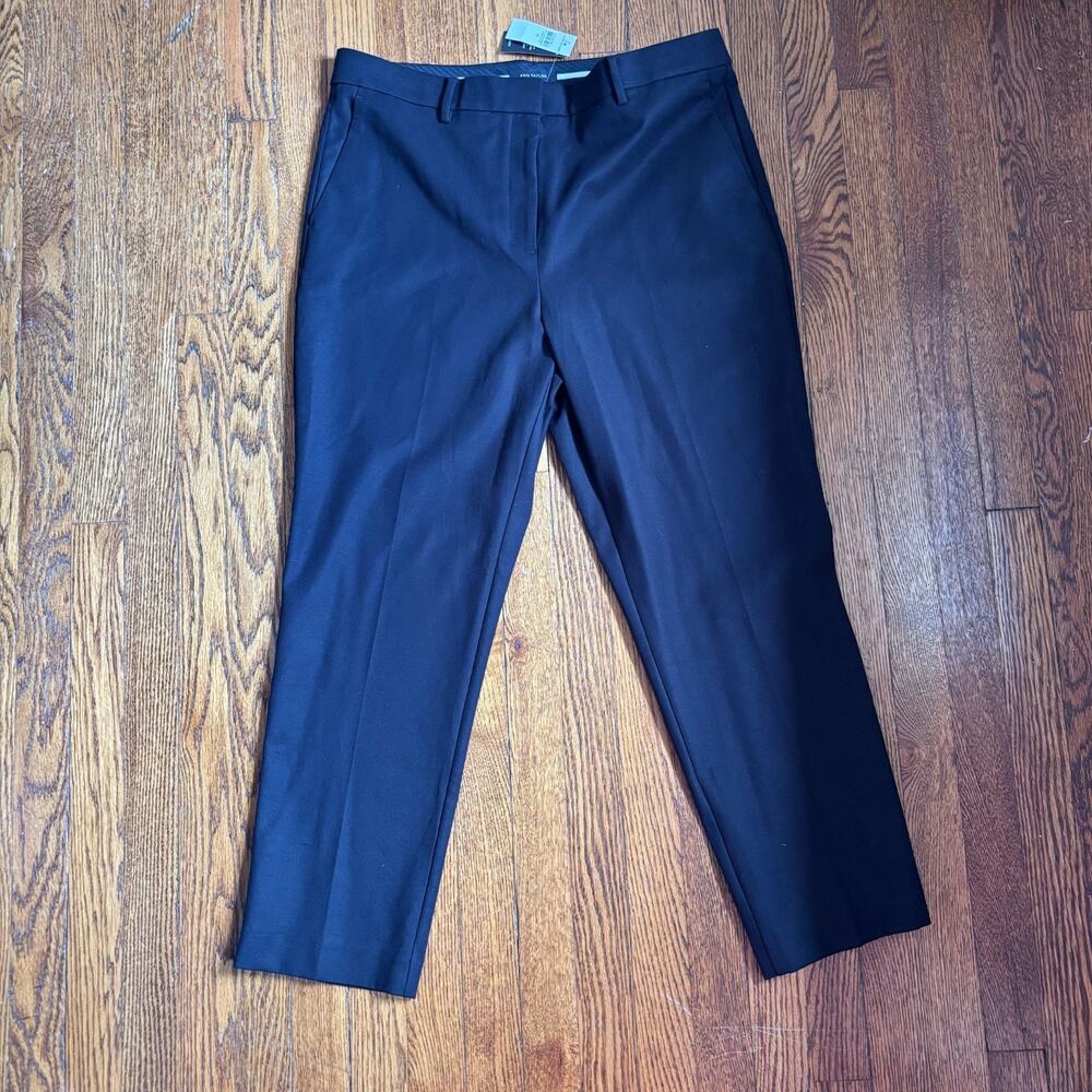 Ann Taylor Eva High Rise Slim Ankle Pants Black Size 14 NWT Career Capsule